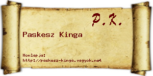Paskesz Kinga névjegykártya