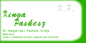 kinga paskesz business card